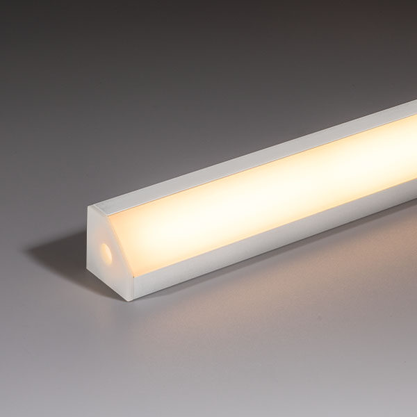 18x18 angled aluminium profile white