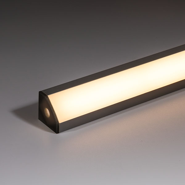 18x18 angled aluminium profile Black
